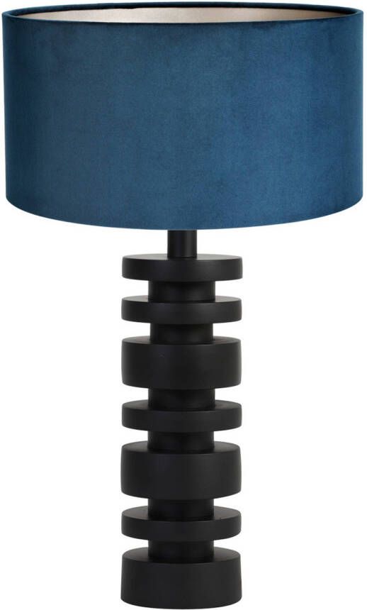 Light & Living Desley Tafellamp Zwart Blauw