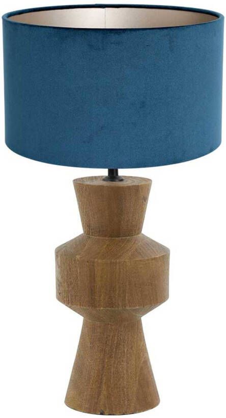 Light & Living Gregor tafellamp ø 17 cm E27 (grote fitting) beuken en blauw