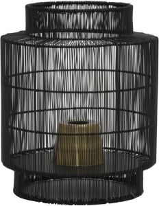Light & Living Tafellamp GRUARO mat zwart-antiek brons