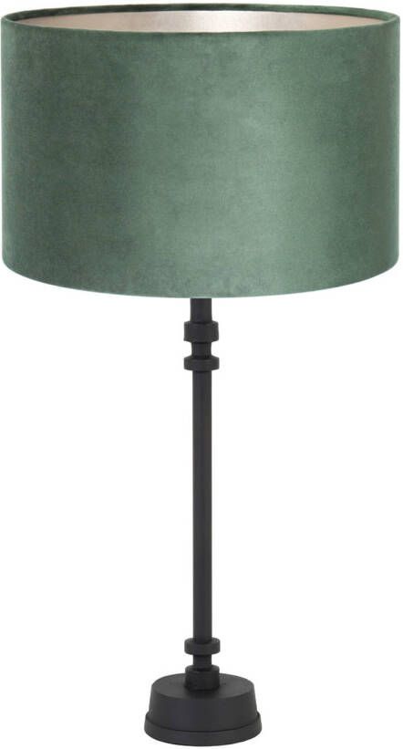 Light & Living Howell tafellamp zwart met groen kap
