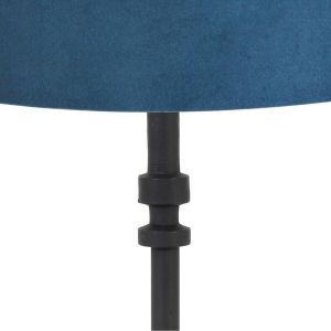 Light & Living Howell Tafellamp Zwarte Voet Met Blauwe Kap