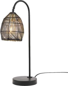 Light & Living Tafellamp Meya Zwart 23x18x60cm
