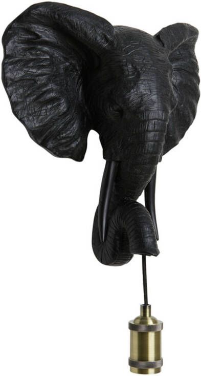 Light & Living Wandlamp Elephant Zwart 35x13x36cm