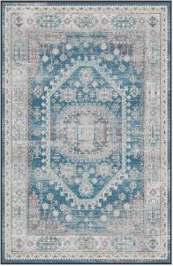 Lizzely Garden & Living Vloerkleed vintage 200x300cm donkerblauw perzisch oosters tapijt
