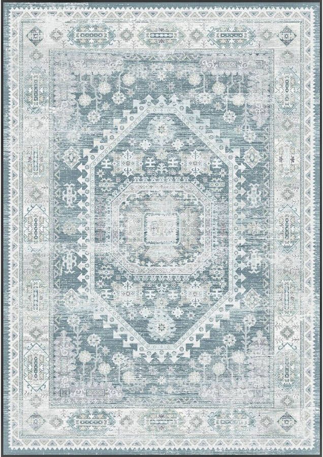 Lizzely Garden & Living Vloerkleed vintage 200x300cm wit blauw perzisch oosters tapijt