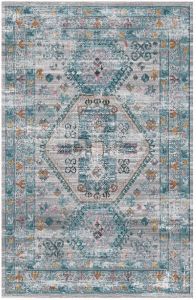 Lizzely Garden & Living Vloerkleed vintage 200x300cm wit lichtblauw perzisch oosters tapijt