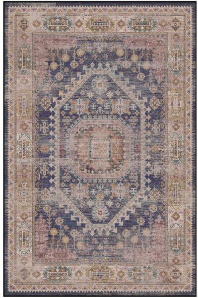 Lizzely Garden & Living Vloerkleed vintage 70x140cm rood blauw perzisch oosters tapijt