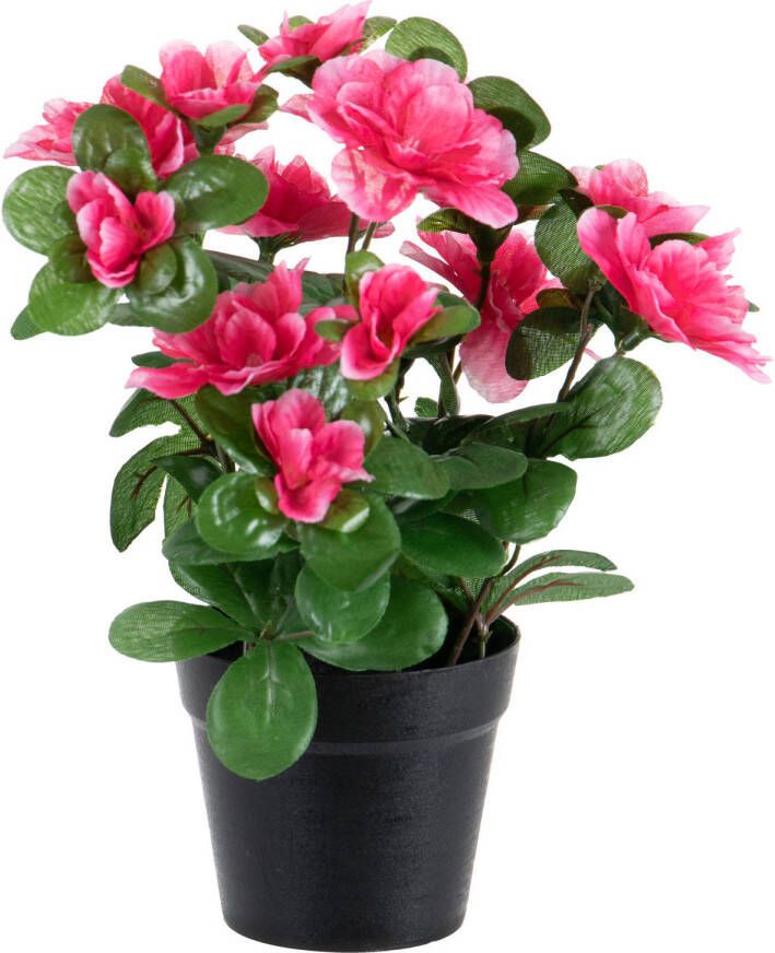 Louis Maes Azalea Kunstbloemen in pot rood roze H25 cm Kunstplanten