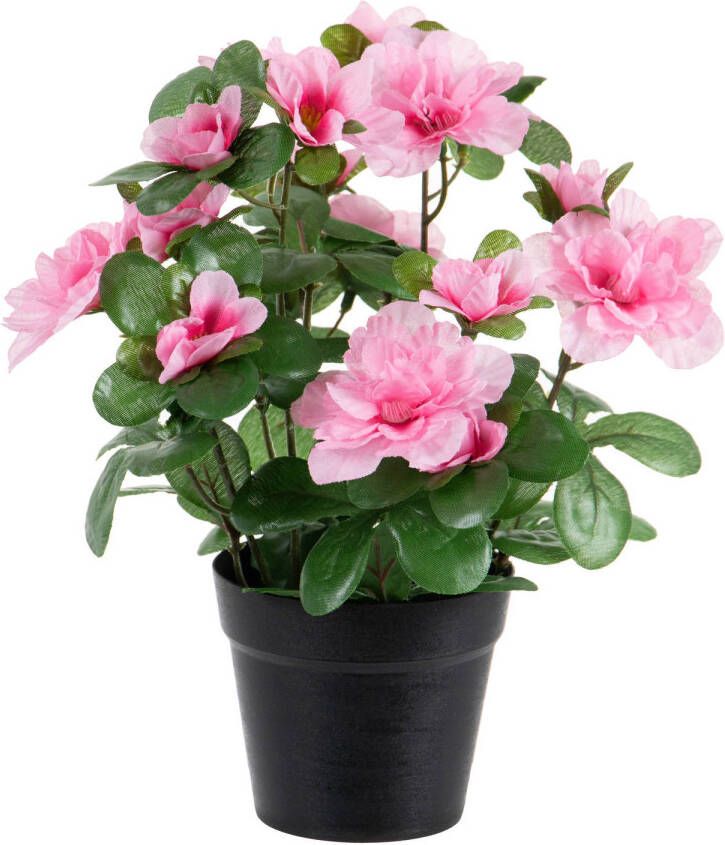 Louis Maes Azalea Kunstbloemen in pot roze H25 cm Kunstplanten