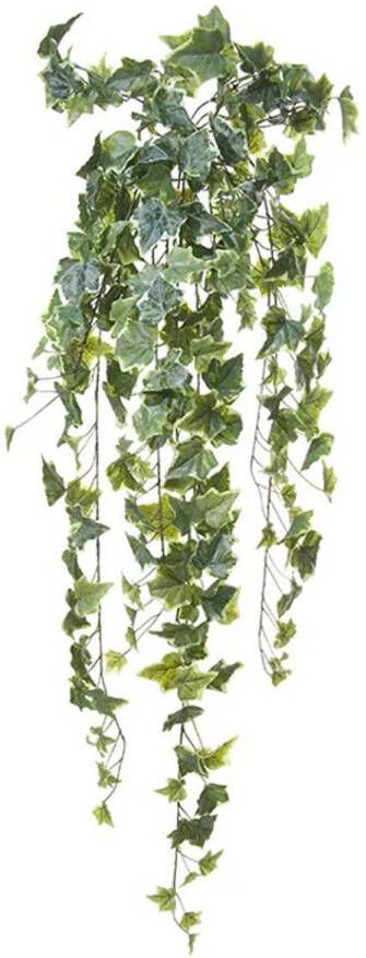 Louis Maes kunstplant met blaadjes hangplant Klimop hedera groen wit 105 cm Kunstplanten