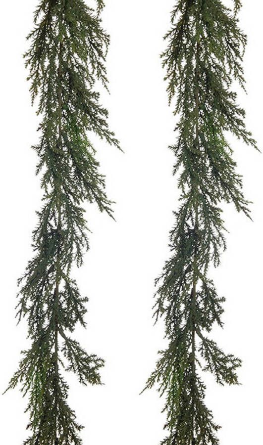 Louis Maes kunstplant takken slinger Cipres 2x groen 180 cm veel takjes Kunstplanten