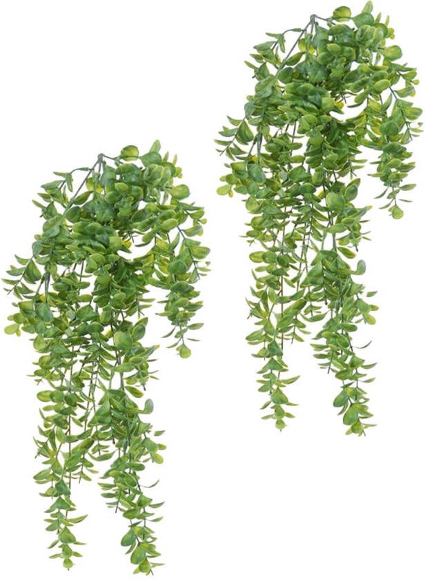 Louis Maes kunstplanten 2x Buxus groen hangende takken bos van 150 cm Kunstplanten