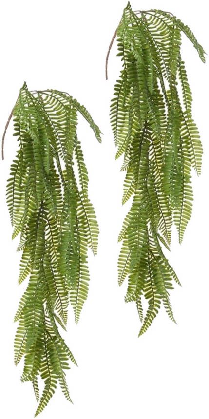 Louis Maes kunstplanten 2x Varen groen hangende takken bos van 70 cm hangplant Kunstplanten