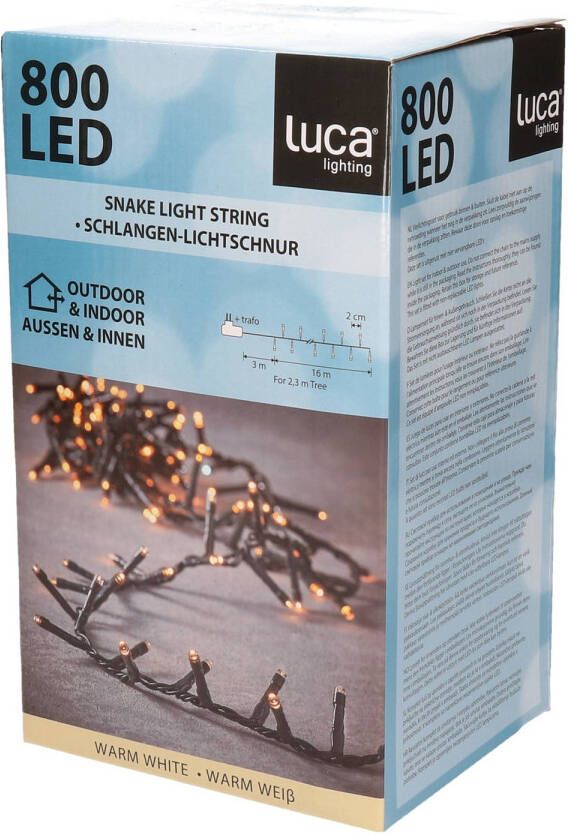Luca Lighting Clusterverlichting 800 warm witte lampjes met afstandsbediening 16 m Kerstverlichting kerstboom