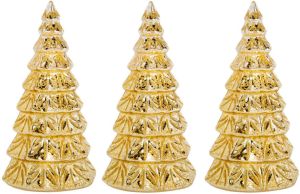 Cosy & Trendy 3x stuks led kaarsen kerstboom kaars goud D9 x H15 cm LED kaarsen