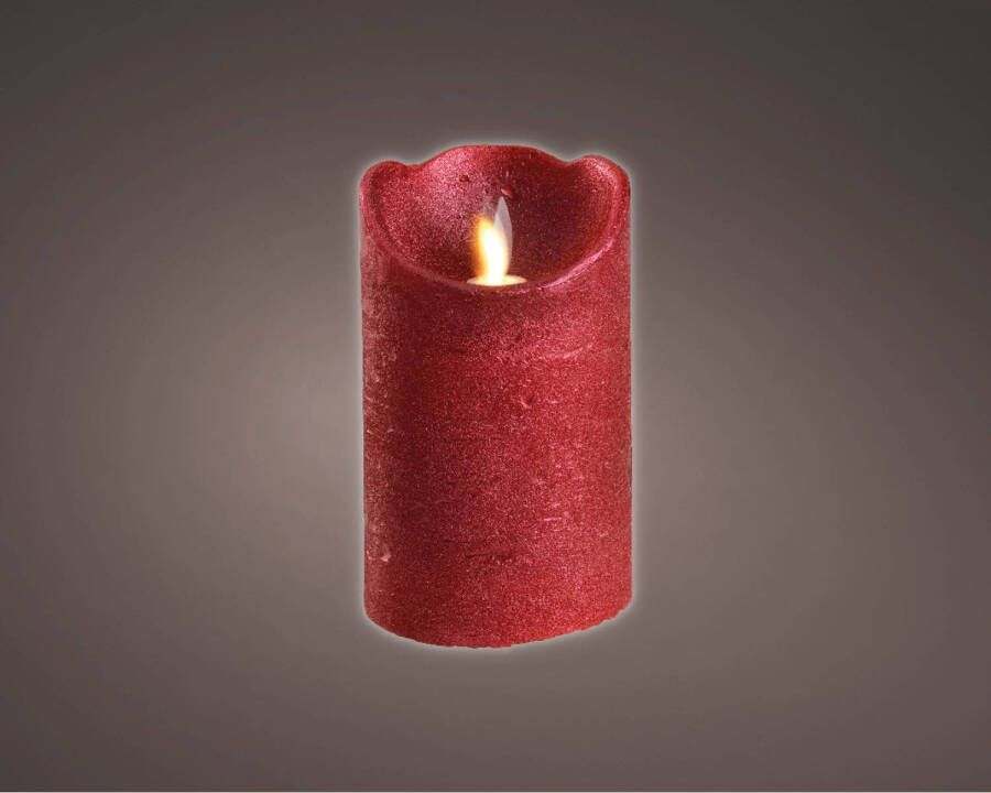 Lumineo Kaars d7.50h12.50 cm-1l kerstrood kerst