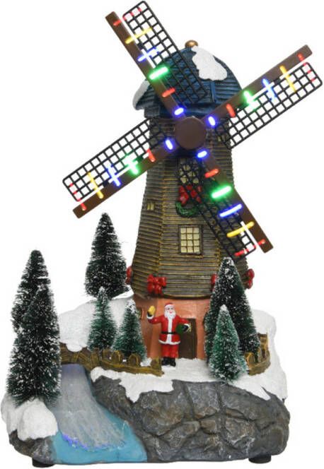 Lumineo kerstdorp molen met draaiende wieken en licht Kerstdorpen