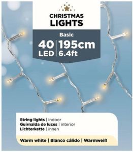 Lumineo Micro LED binnenverlichting op batterij warm wit 40 lampjes Kerstverlichting kerstboom