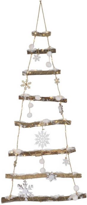 Lumineo LED boom berk sneeuw op batterij 2x45x100 cm warm wit