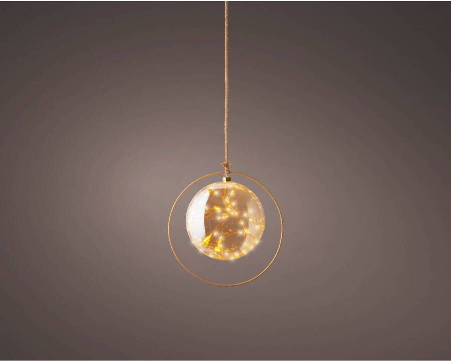 Lumineo microled bal bo d26h26 cm amber warm kerstverlichting