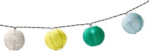 Lumineo Solar lampion tuinverlichting feestverlichting wit geel groen lichtblauw 3.5m Lichtsnoeren