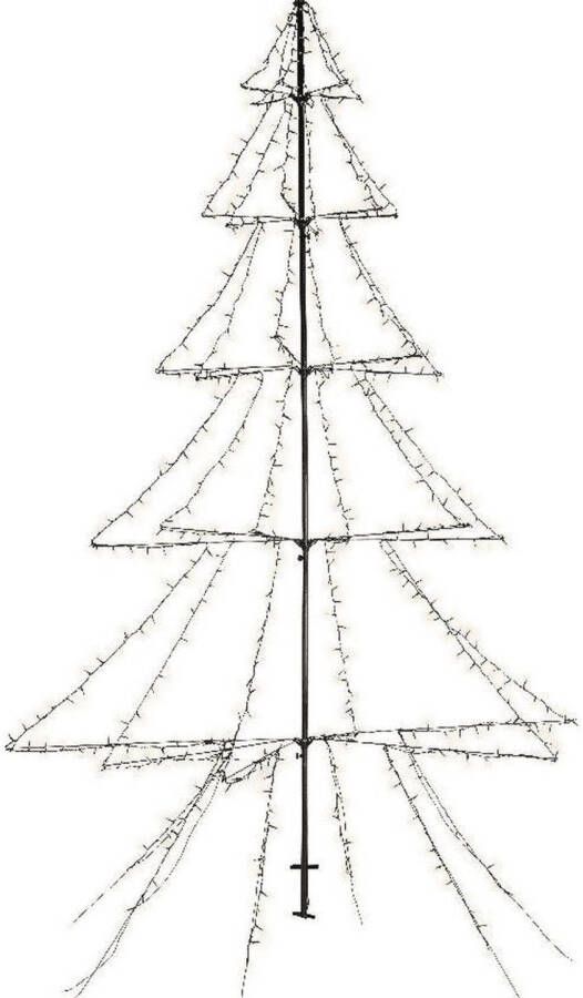 Lumineo Verlichte figuren zwarte lichtboom metalen boom kerstboom met 600 led lichtjes 300 cm kerstverlichting figuur