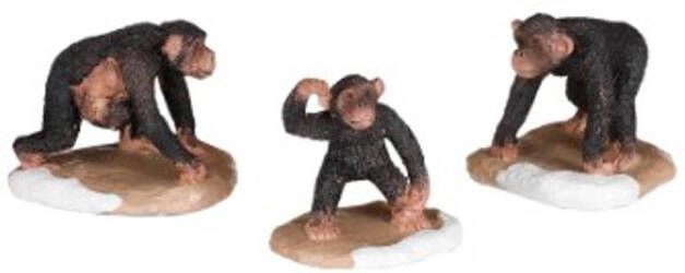 Luville Chimpanzee family 3 stuks l5xb4 5xh4 5cm