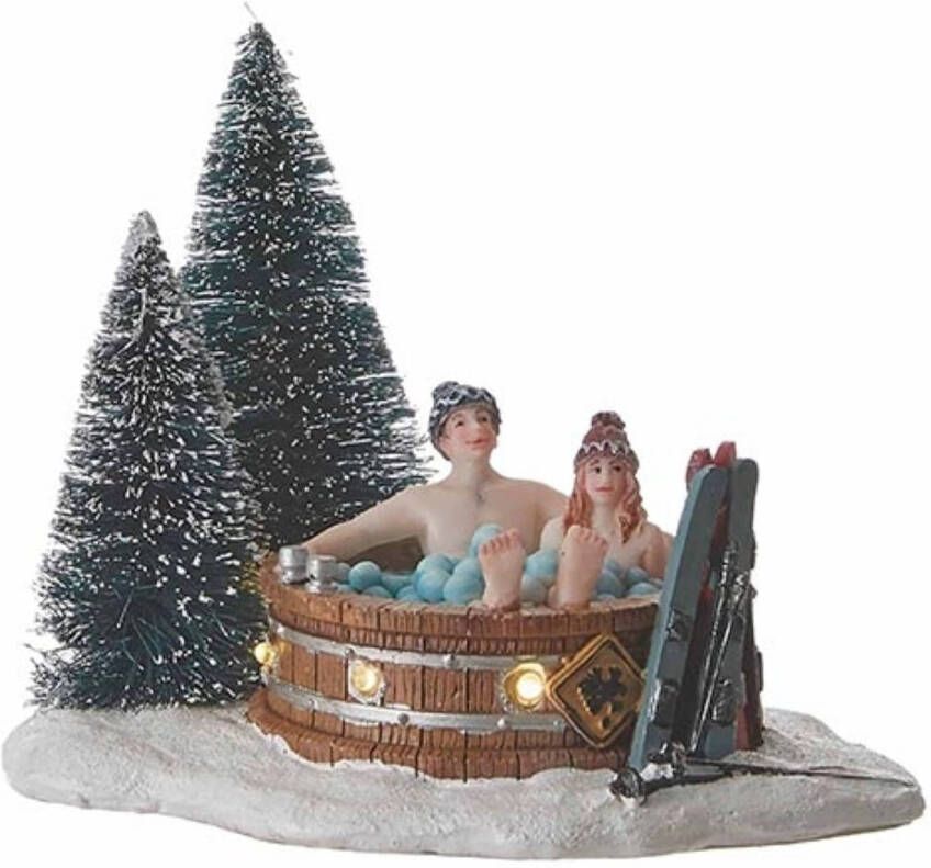 Luville Kerstdorp Miniatuur Bubbelbad in het Bos L13 x B10 x H11 cm