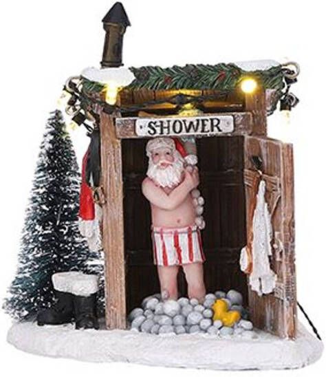Luville Kerstdorp Miniatuur Naakte Kerstman L10 x B8 5 x H11 cm