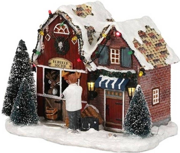 Luville Kerstdorp Miniatuur Rendieren Dokter L18 x B11 5 x H13 5 cm