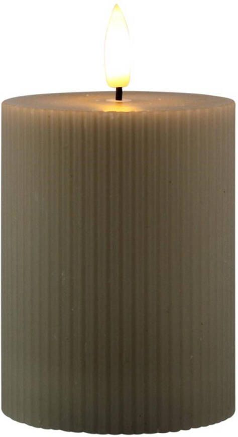 Magic Flame LED kaars 7 5x10cm licht grijs