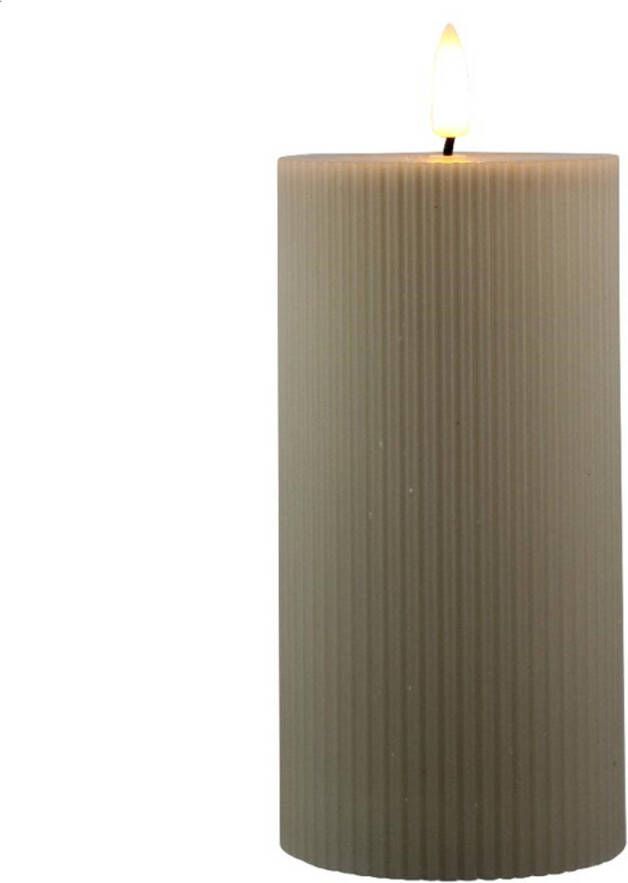 Magic Flame LED kaars 7 5x15cm licht grijs