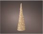 Lumineo LED verlichte kerstboom kegel H58 cm goud papier kerstverlichting figuur - Thumbnail 1
