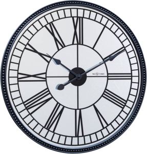 NeXtime -Stille Wandklok- 56cm Spiegel- Zwart 'Cleopatra mirror'