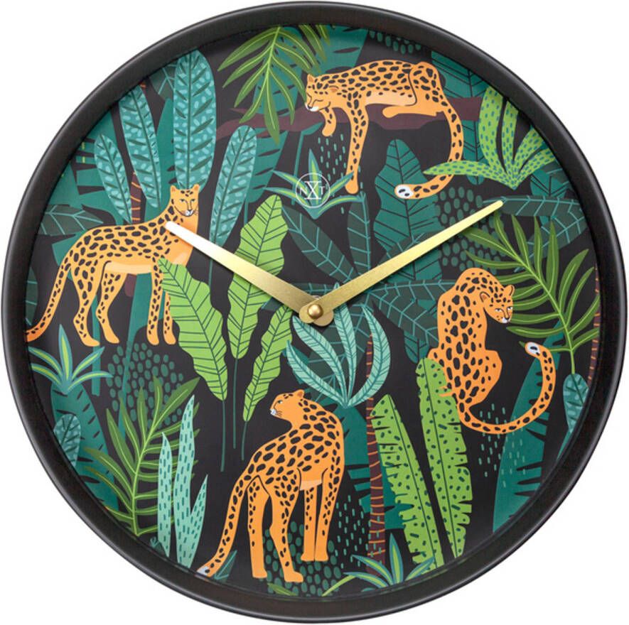 Masskas Wandklok nXt Urban-Jungledia 30cm kunststof zwart