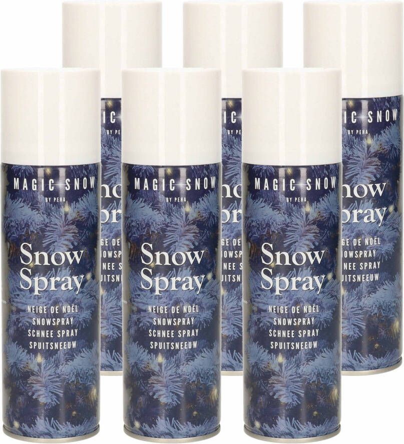 Merkloos 10 Sneeuwspray spuitbussen 300 ml Decoratiesneeuw