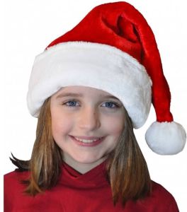 Merkloos 10x Pluche Luxe Kerstmutsen Rood wit Voor Kinderen Kerstmutsen