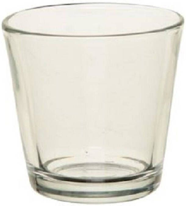 Merkloos Theelichthouder waxinelichthouder transparant glas 7 cm Glazen kaarsenhouder voor waxinelichtjes Waxinelichtjeshouders