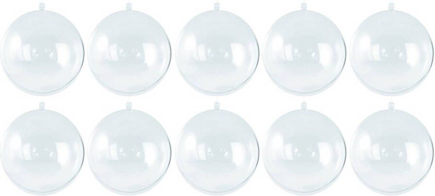 Merkloos 10x Transparante hobby DIY kerstballen 7 cm Knutselen Kerstballen maken hobby materiaal basis materialen