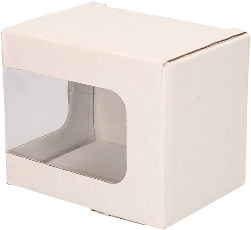 Merkloos 10x Witte cadeau doosjes met venstertje en klep deksel Opbergbox