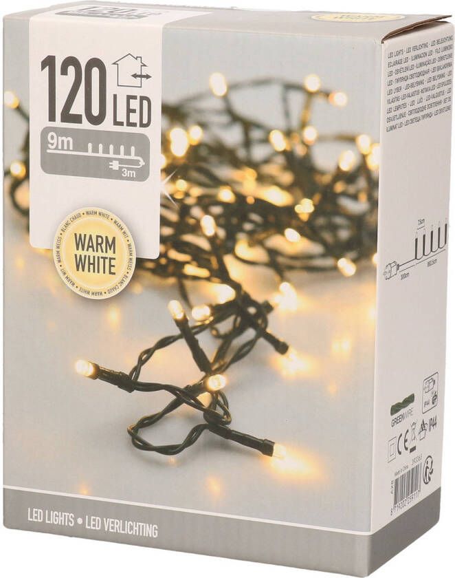 Merkloos 120 kerst led-lampjes warm wit voor buiten Kerstverlichting kerstboom