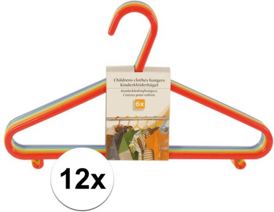 Merkloos 12x Plastic kinder kledinghangers