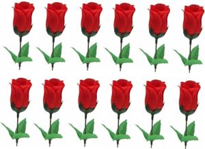 Merkloos 12x Voordelige Rode Roos Kunstbloemen 28 Cm Kunstbloemen