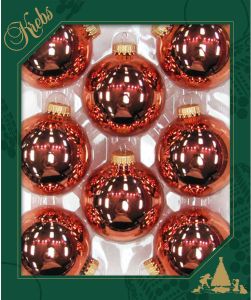 Merkloos 16x stuks glazen kerstballen 7 cm gepolijst koper Kerstbal