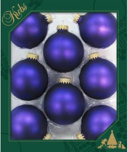 Merkloos 16x stuks glazen kerstballen 7 cm prisma violet velvet paars Kerstbal