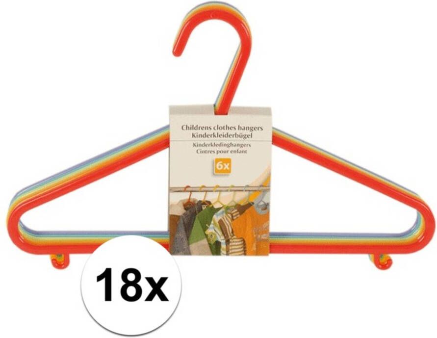 Merkloos 18x Plastic kinder kledinghangers