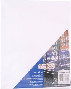 Merkloos 1x Canvas schildersdoeken 24 x 30 cm hobby knutselmateriaal Schildersdoeken