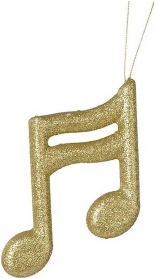 Merkloos 1x Gouden 8e muzieknoot kerstversiering hangdecoratie 15 cm Kersthangers