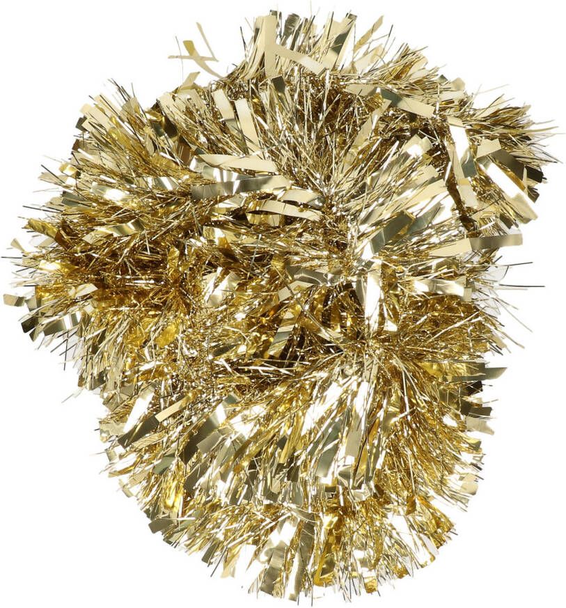 Merkloos 1x Gouden kerstboom tinsel folie slingers 200 x 15 cm Kerstslingers