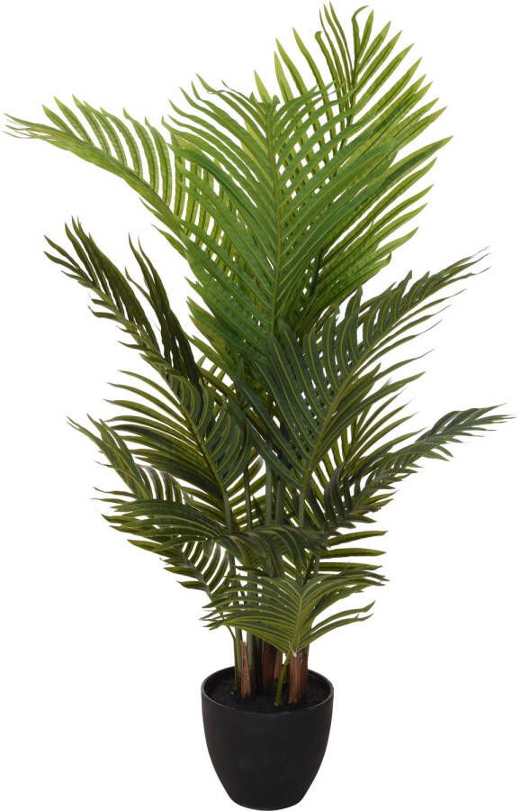 Merkloos 1x Groene kunst goudpalm planten in pot 94 cm Woondecoratie accessoires Kunstplanten Nepplanten Kamerplanten Palmbomen Goudpalmen voor binnen Kunstplanten